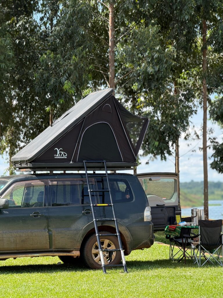 Affordable Pajero with a roof top tent for rent across borders in Uganda, Kenya, Tanzania, Rwanda and Zanzibar
