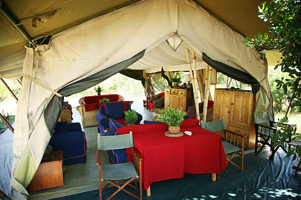 "Inside of safari tent,Masai Mara, Africa"