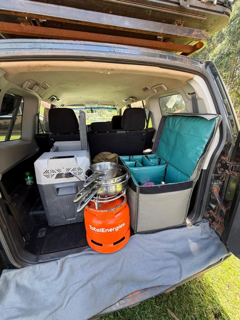 Camping gear in a 4x4 for rent across borders in Uganda, Kenya, Tanzania, Rwanda and Zanzibar